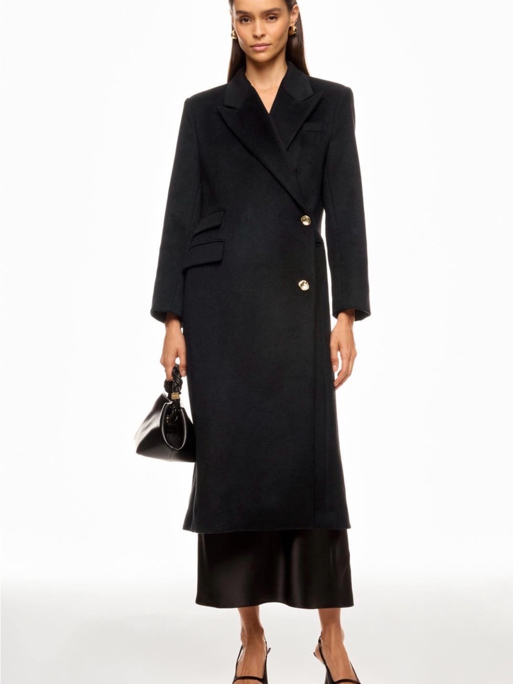 Eudon Choi X RTR Tailored Black Double-Breasted Long Trench Coat Size 6